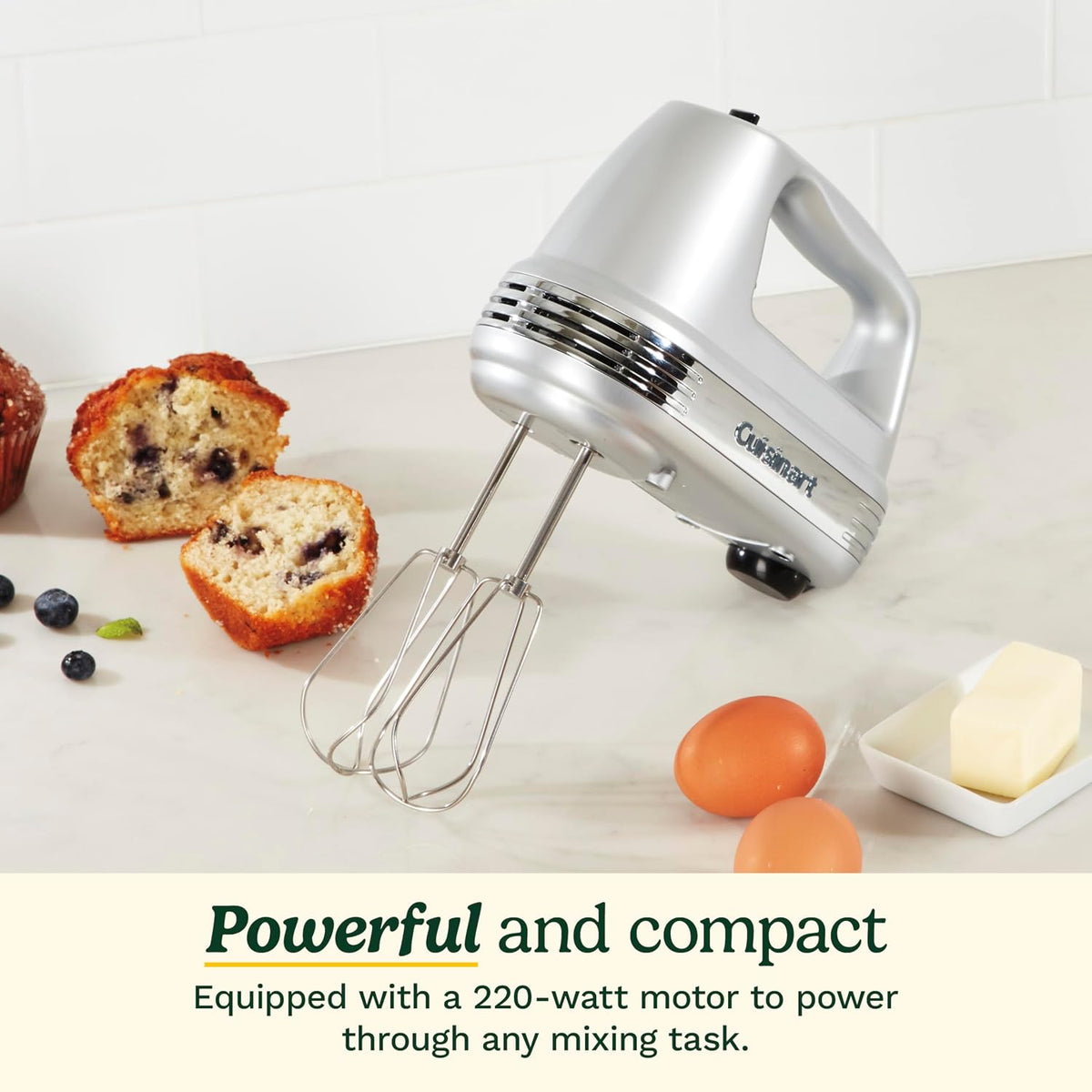 Cuisinart Batidora de mano eléctrica, 9 velocidades, batidores extralargos