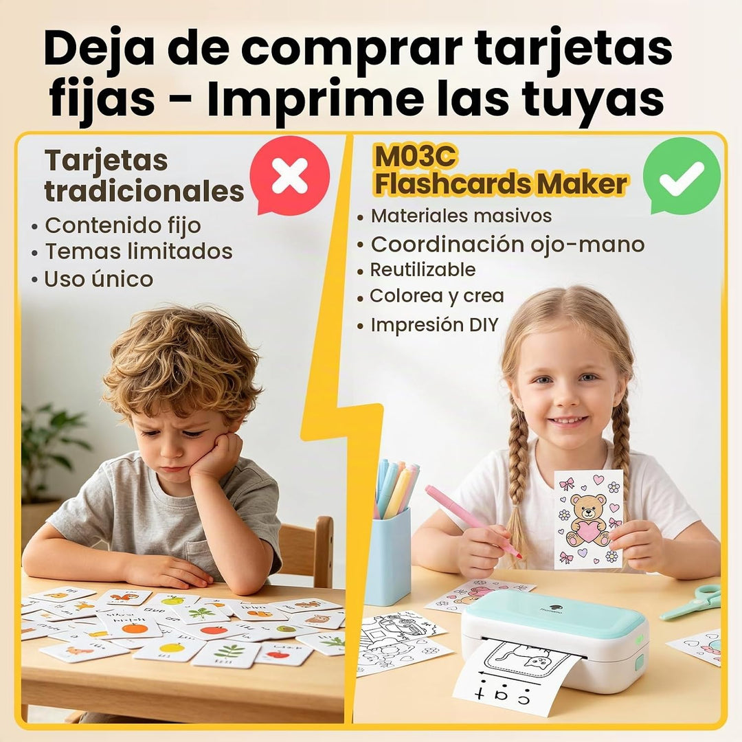 Phomemo M03C - Mini impresora de tarjetas flash, mini impresora de...