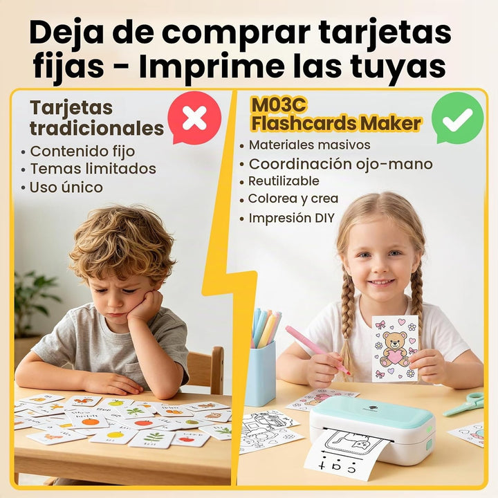 Phomemo M03C - Mini impresora de tarjetas flash, mini impresora de...