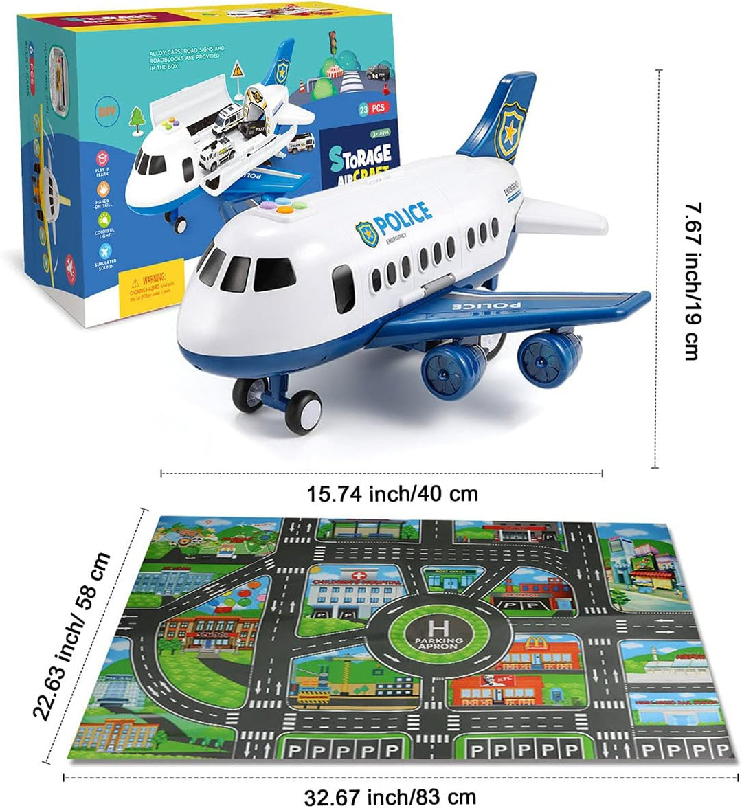 Dwi Dowellin Auto de juguetes para niños pequeños: avión de carga d...