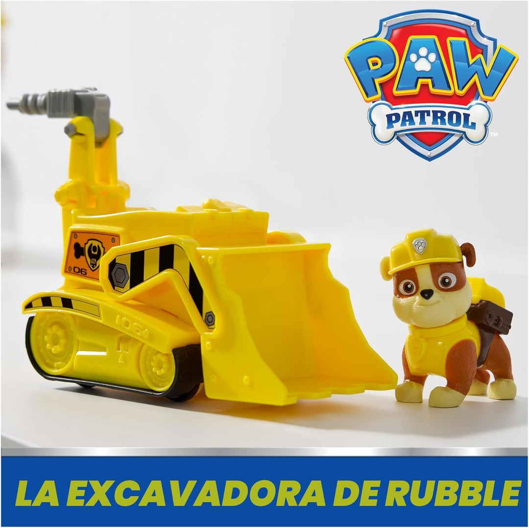 PAW Patrol, juguete de bulldozer de Rubble con figura de acción col...