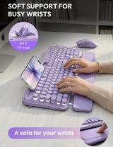 Teclado y mouse inalámbricos, máquina de escribir retroiluminada co...
