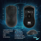 EPOMAKER Click Gaming Mouse inalámbrico de 2.4 GHz\/BT\/tipo C, 800...