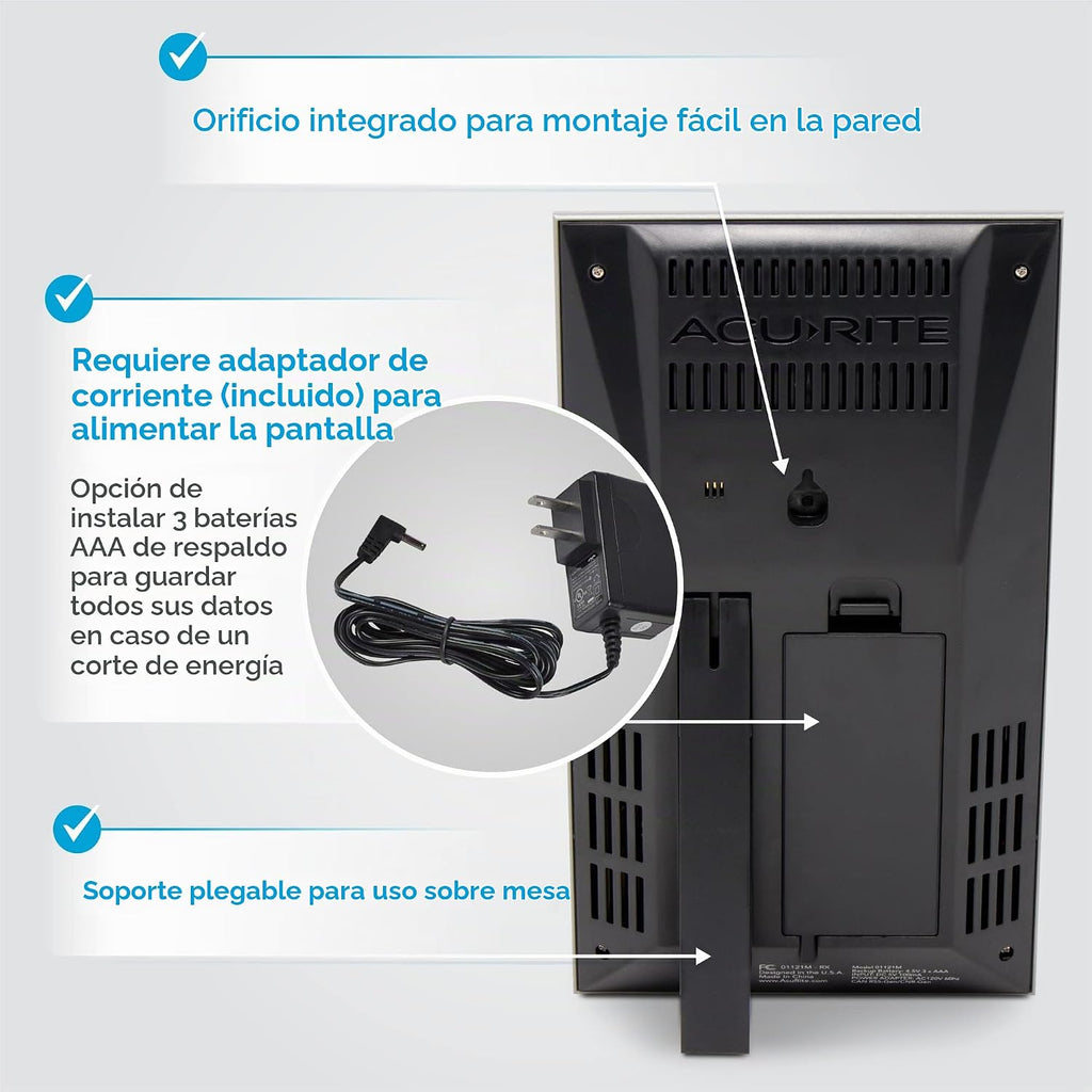 AcuRite Pronosticador digital vertical del tiempo con temperatura interior