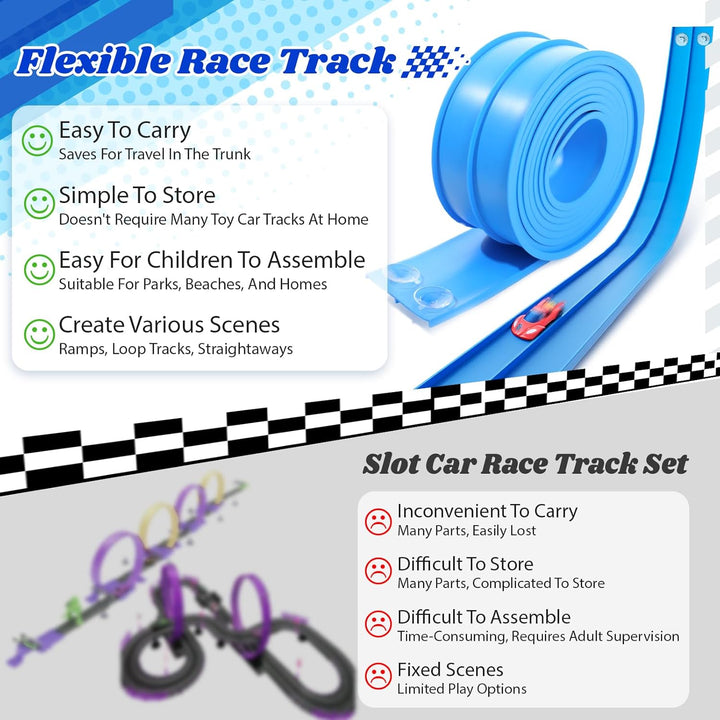 Juguetes flexibles de pista de carreras para niños: pista de rampa...