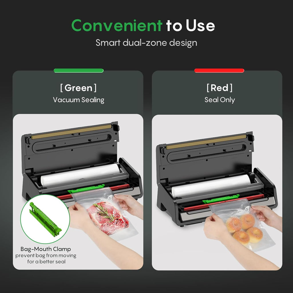 FRESKO Sellador al vacío para alimentos con detección automática de bolsas y cortador incorporado