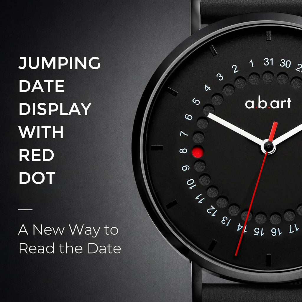 Reloj para Hombre a.b.art – Indicador de Fecha Saltante, Movimiento de Cuarzo Ronda, Cristal de Zafiro, Caja Ultrafina de Acero Inoxidable, Reloj de Pulsera Minimalista Estilo Bauhaus 41MM