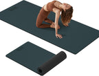 Tapete de yoga extra grueso de TPE de 0.47 pulgadas con correa, 72 pulgadas de largo x 24.8 pulgadas de ancho, antideslizante, para gimnasia, pilates, hogar, entrenamiento, gimnasio y fitness