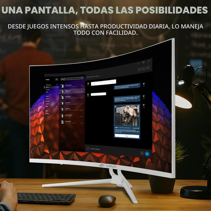 CRUA Monitor curvo para juegos 4K UHD 160Hz de 32 pulgadas, 1500R,...