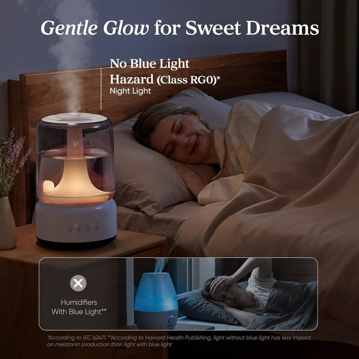 Levoit Humidificadores para dormitorio 4.2L relleno superior para