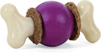 PetSafe Busy Buddy Bouncy Bone - Juguete ajustable 3 en 1 de alimentación lenta con anillos de golosinas recargables, limpia dientes y encías, cura el aburrimiento y ralentiza los hábitos alimenticios