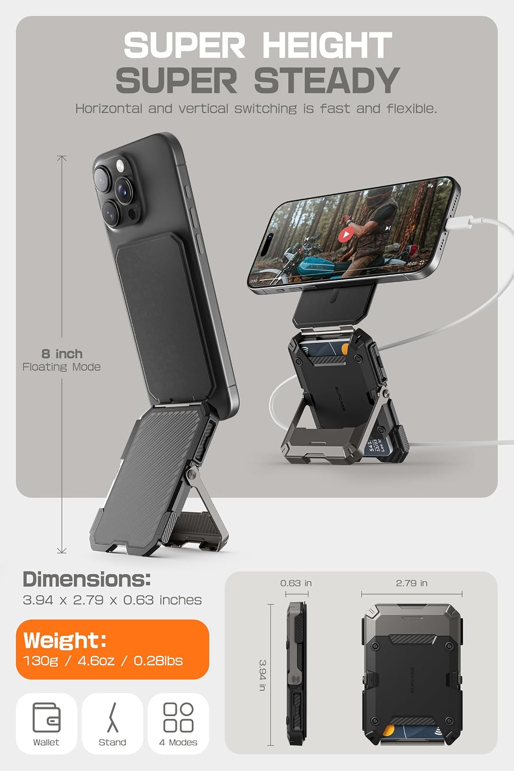 SUPCASE Paquete para iPhone 17 Pro UBGrip funda y cartera MagSafe con soporte