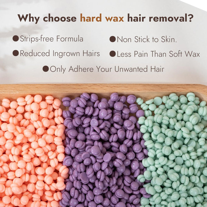 Kit de perlas de cera dura de 3 libras para depilación \u2013 cera...