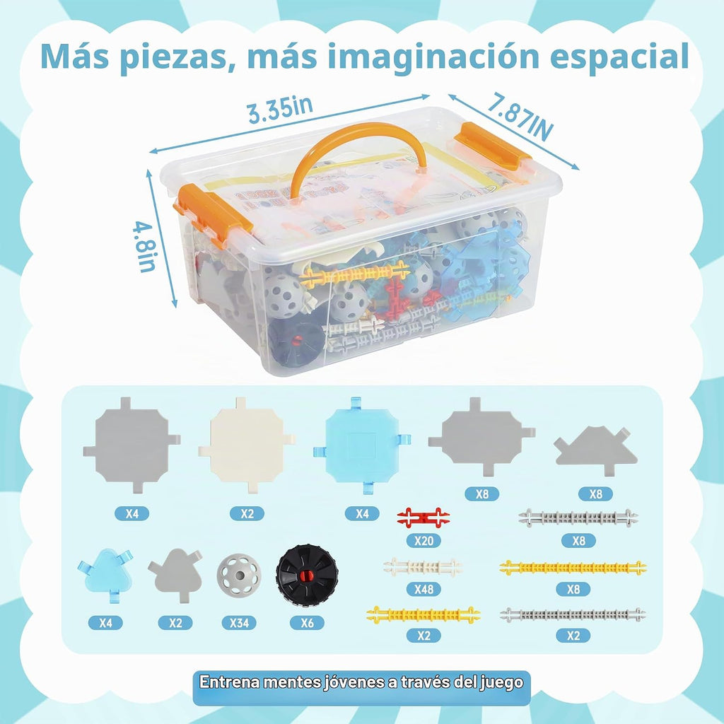 160 piezas STEM Juguetes de construcción Conectores de 360° para