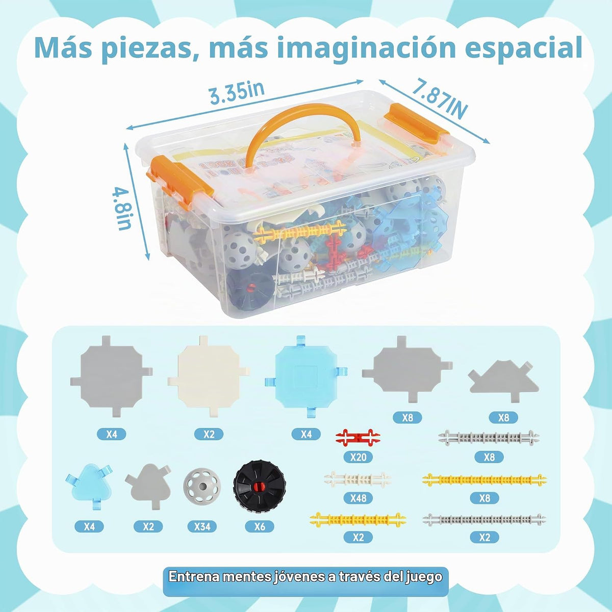 160 piezas STEM Juguetes de construcción Conectores de 360° para