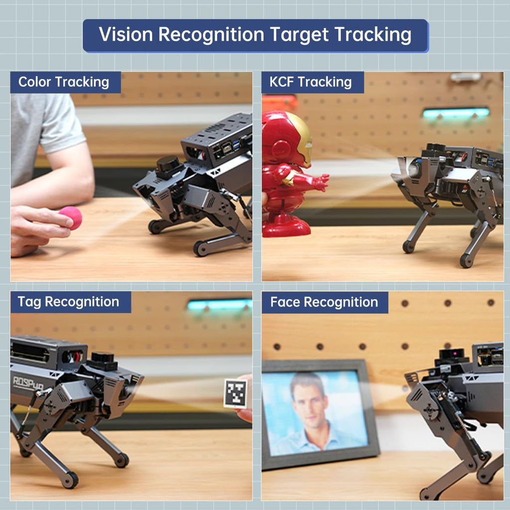 HIWONDER ROSPug Perro robot biónico cuadrúpedo con visión IA impulsado por Jetson Nano ROS de código abierto Python Programación SLAM Mapeo y navegación para adultos