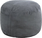 Puf otomano redondo de relleno (gris, 26 pulgadas de profundidad x