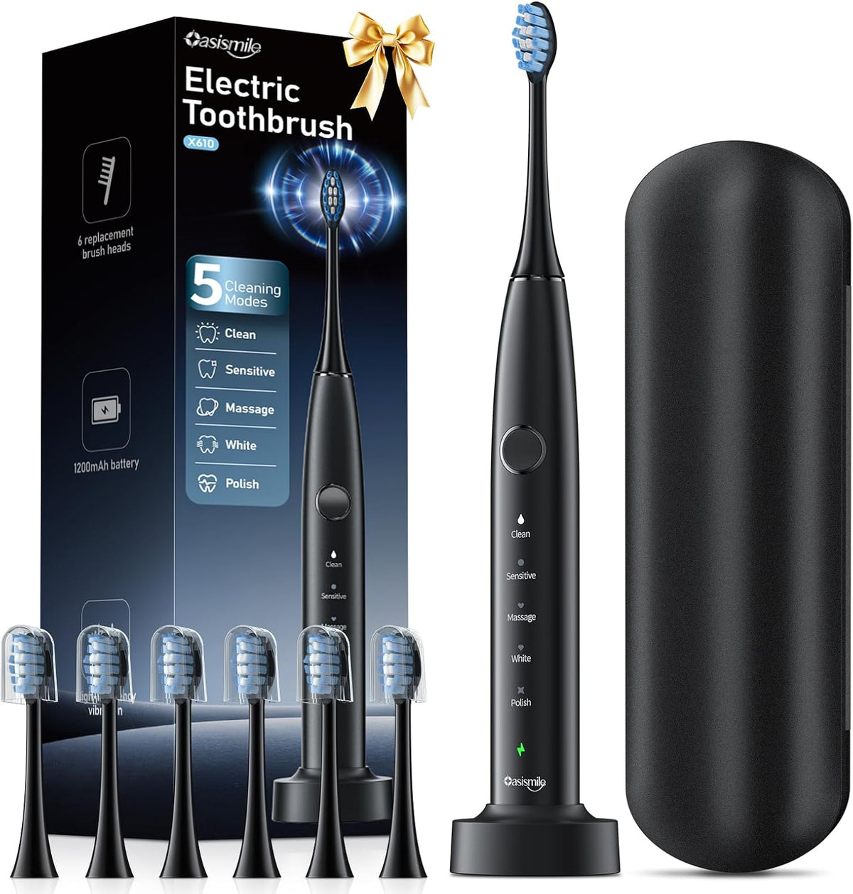 OasiSmile X610 Cepillo de dientes eléctrico sónico para adultos