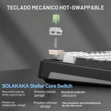 SOLAKAKA A75 PRO Teclado negro para juegos 75% mecánico inalámbrico...
