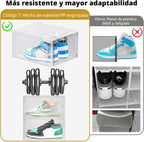 Paquete de 12 organizadores de zapatos, cajas de almacenamiento apilables