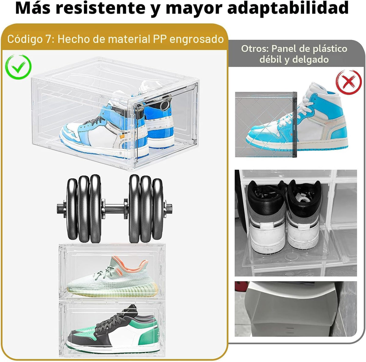 Paquete de 12 organizadores de zapatos, cajas de almacenamiento apilables