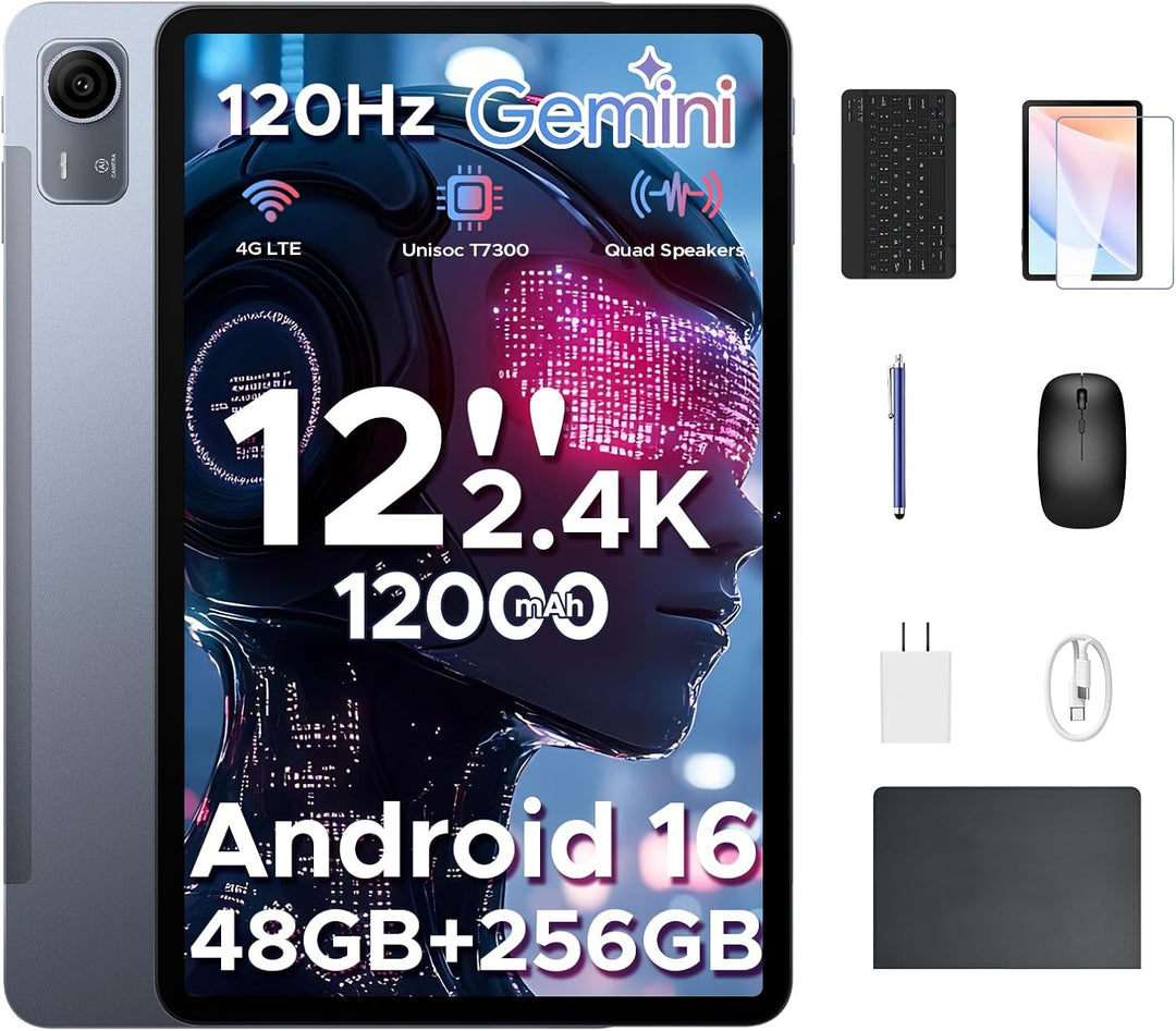P12 Pro Tableta de 12 Pulgadas Android 16, 12000mAh\/18W, T7300 Oct...