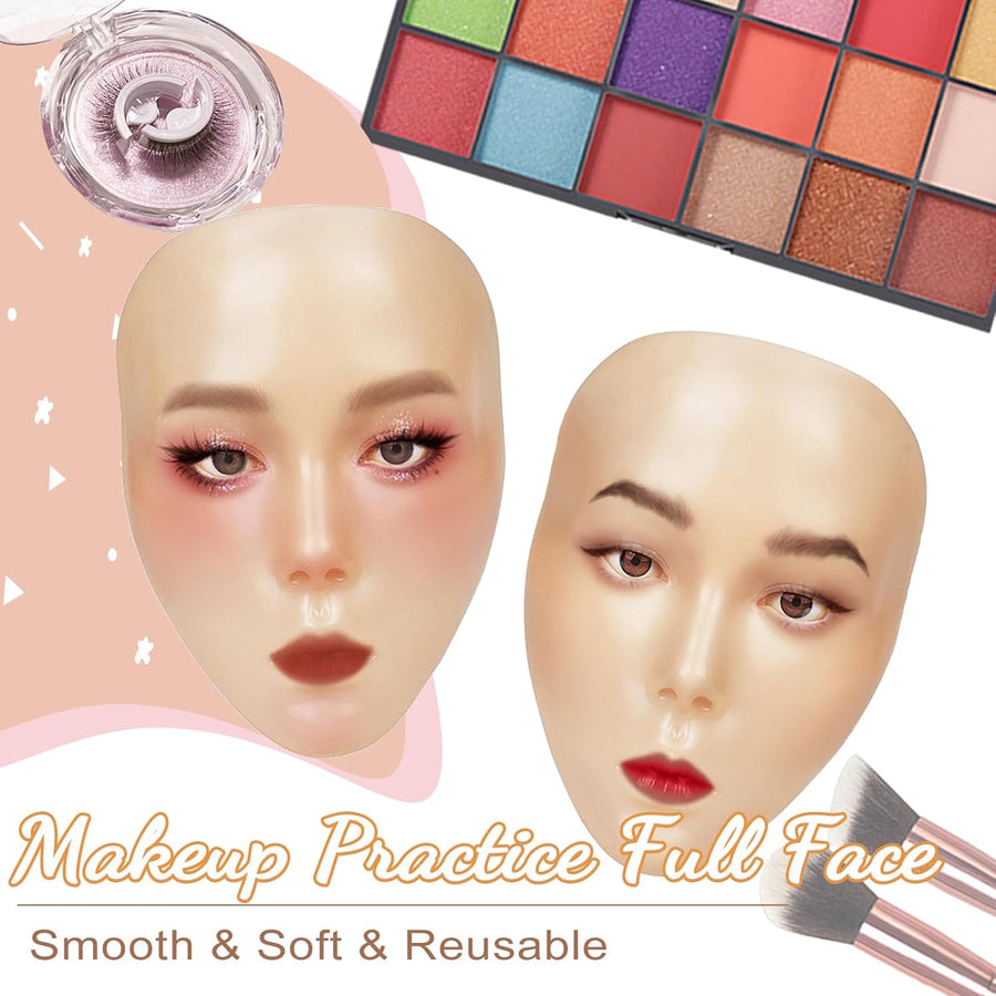 Tabla de práctica de maquillaje de silicona, maniquí de cara comple...