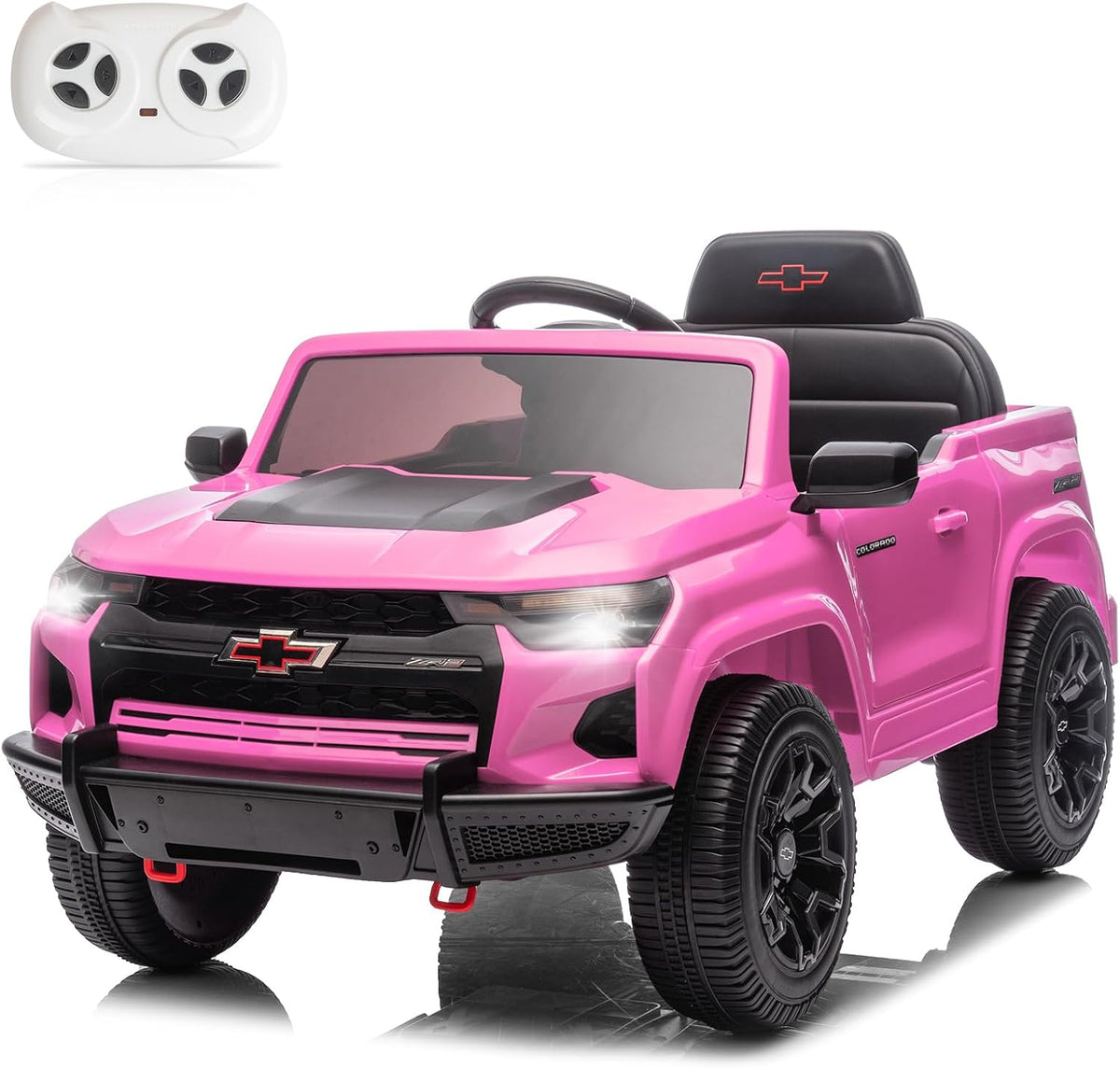 12V Licensed Chevrolet Colorado Electric Ride en Car para Kids, Pink