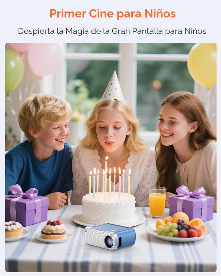 Mini proyector con WiFi y Bluetooth, proyector de película portátil...