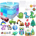 Kit de 11000 cuentas fusibles, 20 colores de 0.197 in, juego de manualidades con caja de almacenamiento, tablero de clavijas, papel de planchar y accesorios, kits de manualidades para niños a partir de 5 años, Navidad, cumpleaños, manualidades, regalo