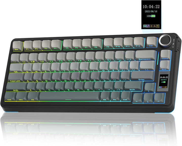AULA Teclado mecánico inalámbrico S75 PRO con pantalla y perilla, t...