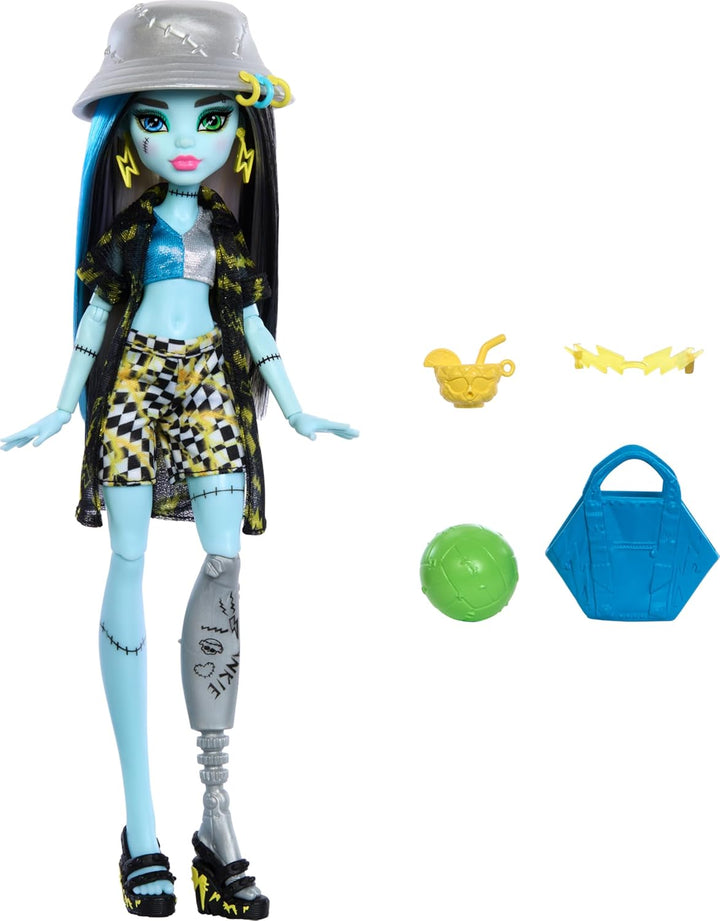Monster High Isla del Terror Frankie Stein con traje de baño, cubre...