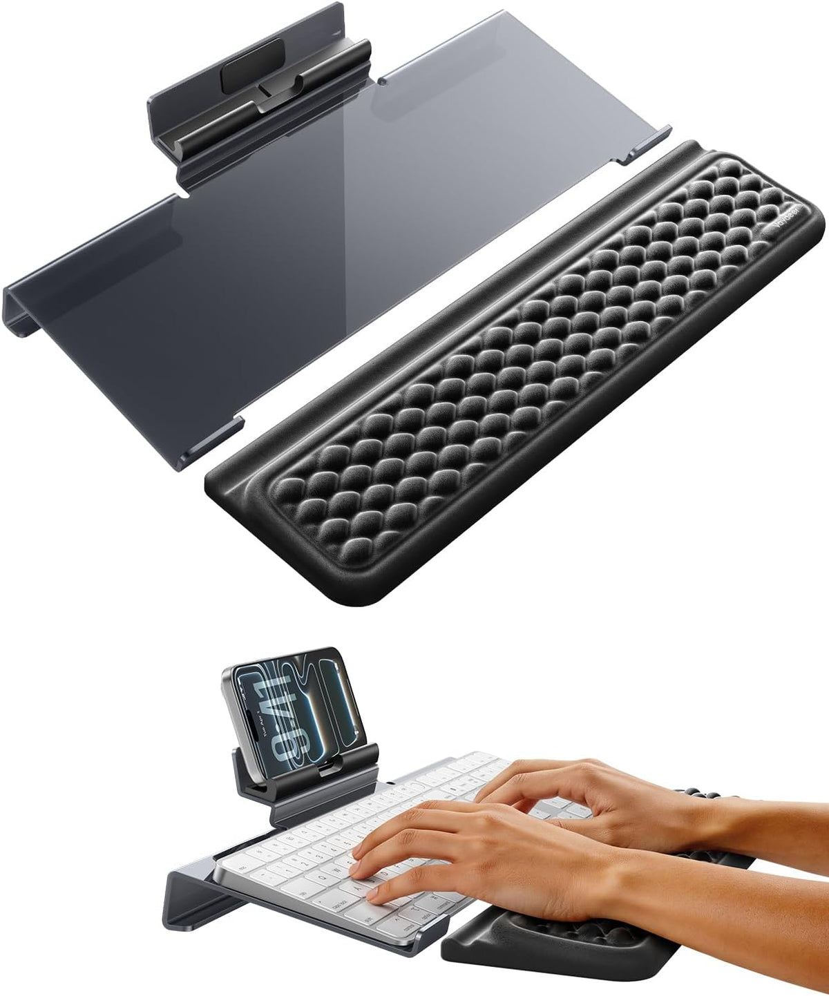 Vaydeer Reposamuñecas con soporte para teclado y soporte para teléfono