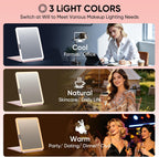 FUNTOUCH Espejo recargable grande del maquillaje del viaje 2500mAh con la