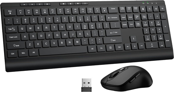 Combo de teclado y mouse inalámbricos, teclado de computadora silen...