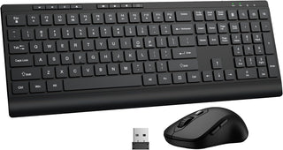 Combo de teclado y mouse inalámbricos, teclado de computadora silen...