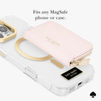 kate spade new york Devin Zip - Tarjetero magnético, color rosa tiza