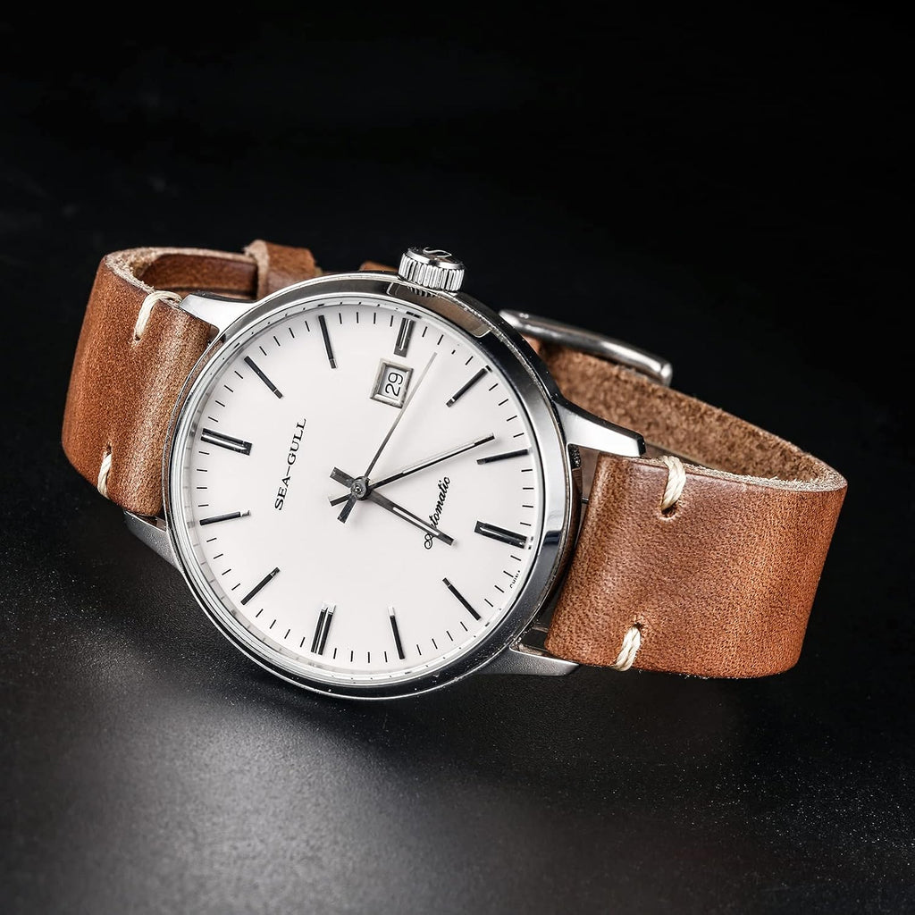 hemsut h Horween - Correas de reloj de cuero para hombre, correa de cuero de liberación rápida para reloj, envoltura de repuesto de 0.71 pulgadas, 0.78 pulgadas, 0.86 pulgadas