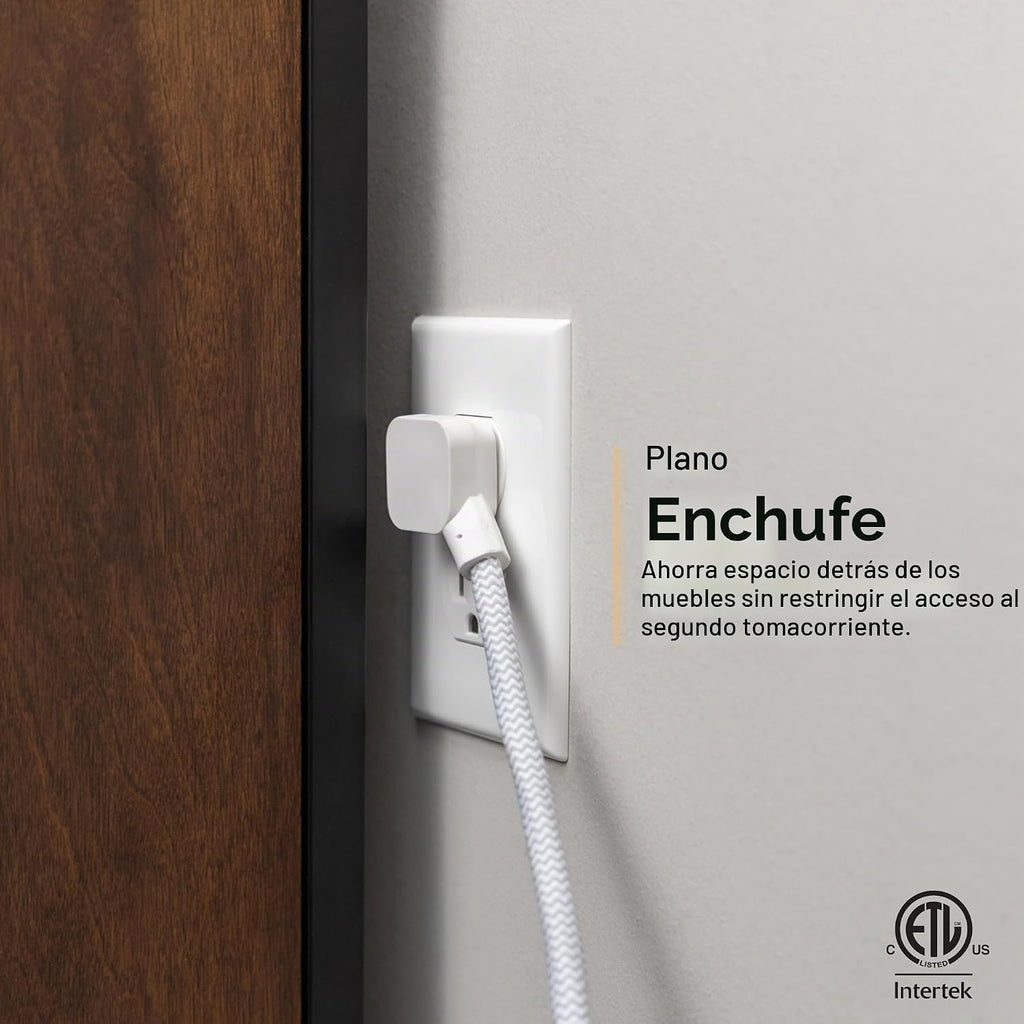 Regleta con protector contra sobretensiones GE, cable de extensión trenzado de 6 pies