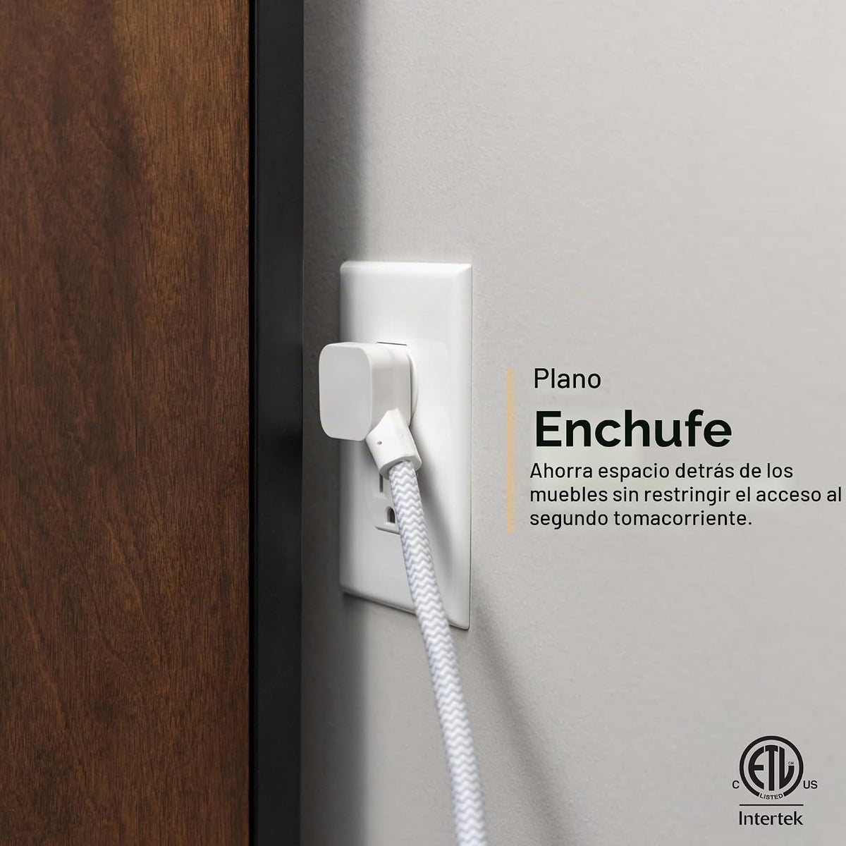 Regleta con protector contra sobretensiones GE, cable de extensión trenzado de 6 pies