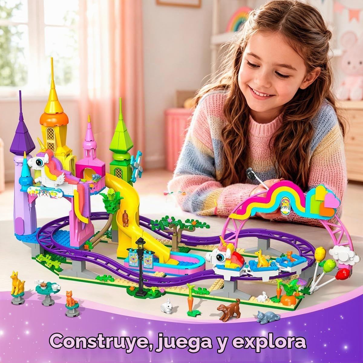 HOGOKIDS Friends - Juego de construcción de montaña rusa para niños y niñas
