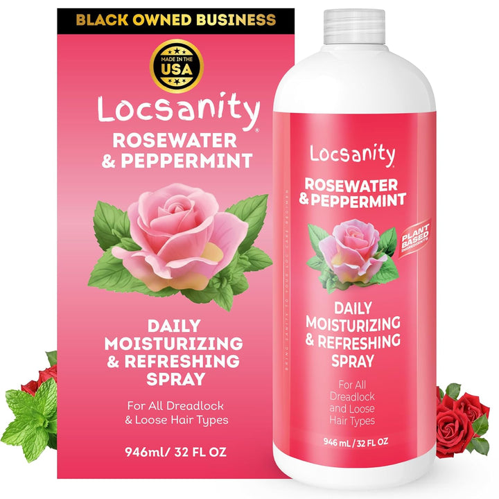 Locsanity Spray hidratante diario de agua de rosas y menta \u2013 S...