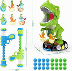 EagleStone - Juguete de tiro de dinosaurio en movimiento, juego de objetivo T-Rex con 2 pistolas de aire