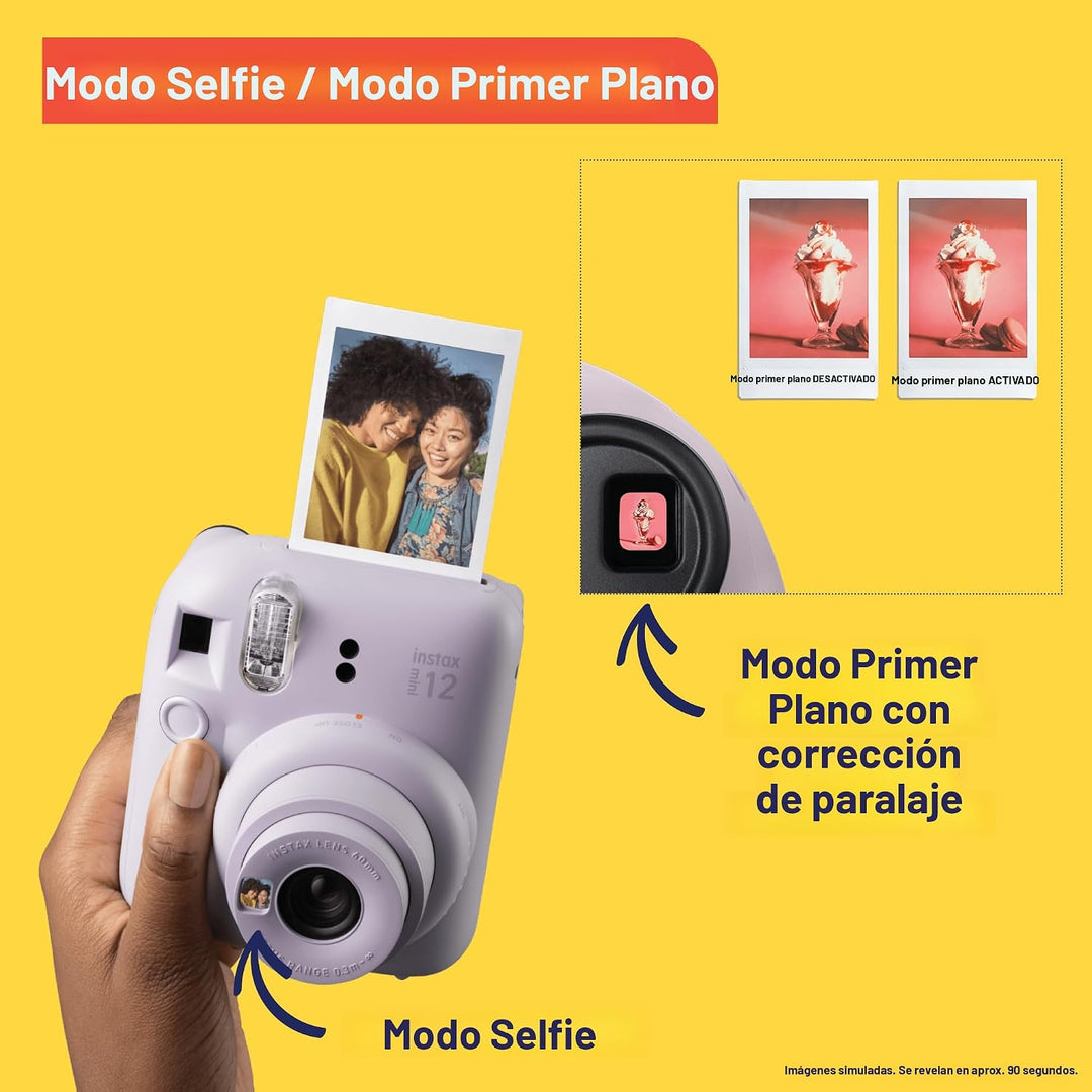 Fujifilm Cámara Instax Mini 12 de película instantánea, color blanc...