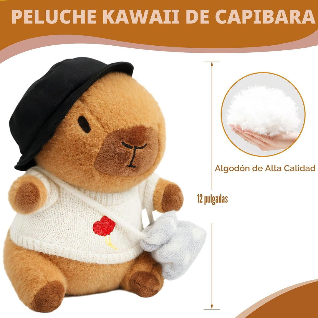 TITQWOP 10 piezas de juguete de capybara de peluche con 9 ropas y a...