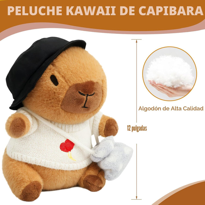 TITQWOP 10 piezas de juguete de capybara de peluche con 9 ropas y a...