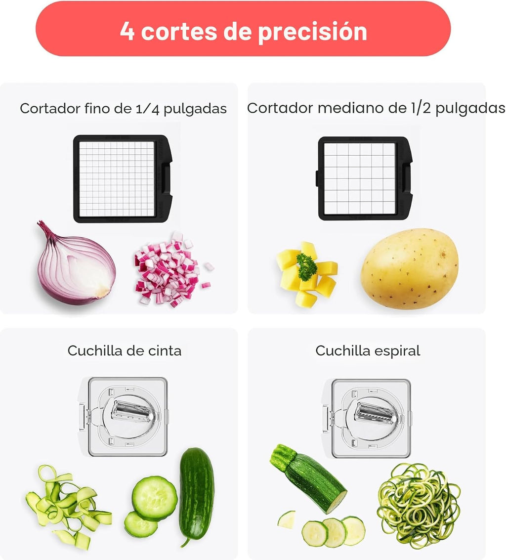 Fullstar Pro - Picador de verduras y espiralizador original, herramienta de