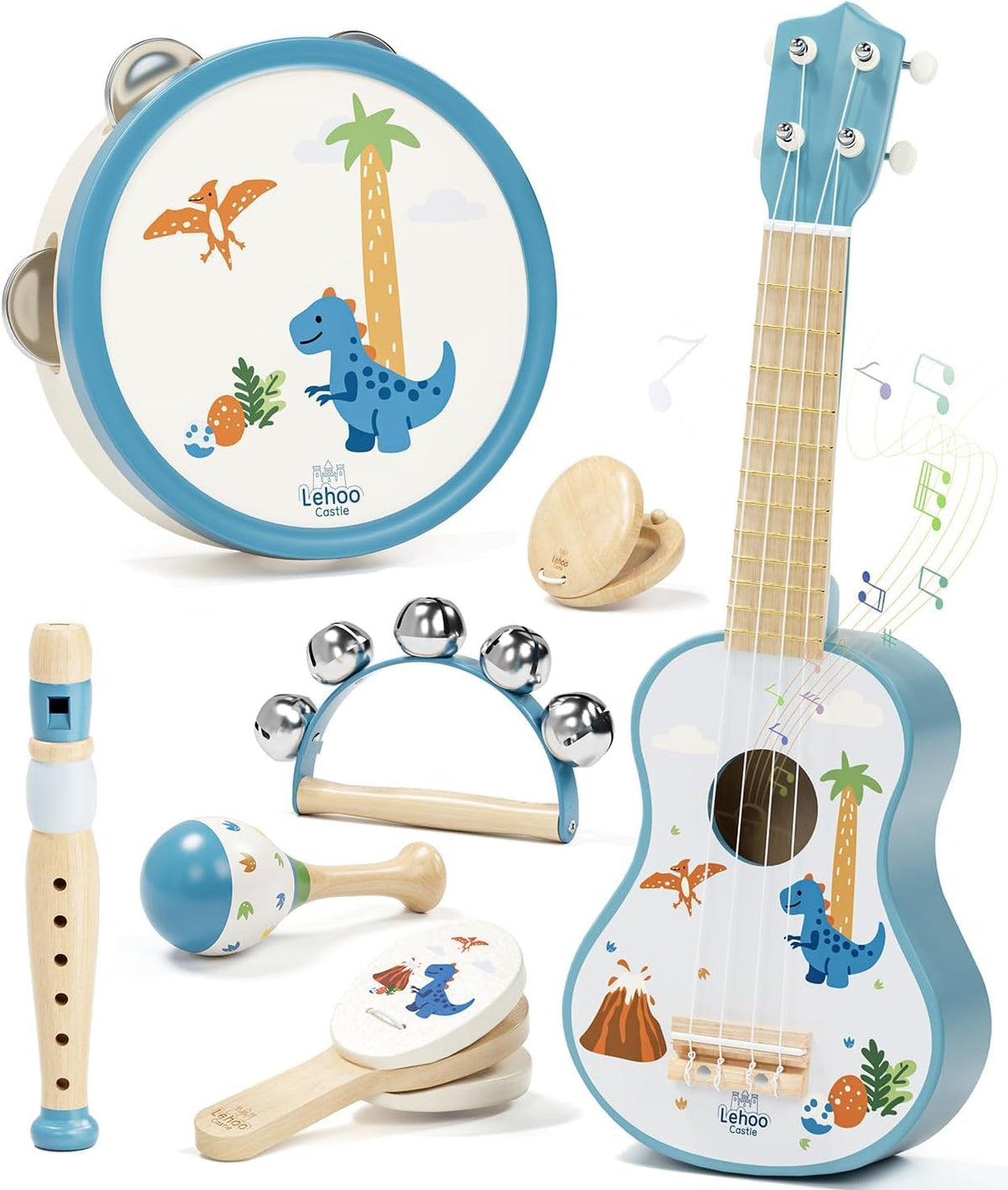 Lehoo Castle - Juego de guitarra para niños, dinosaurio para niños de 2, 3