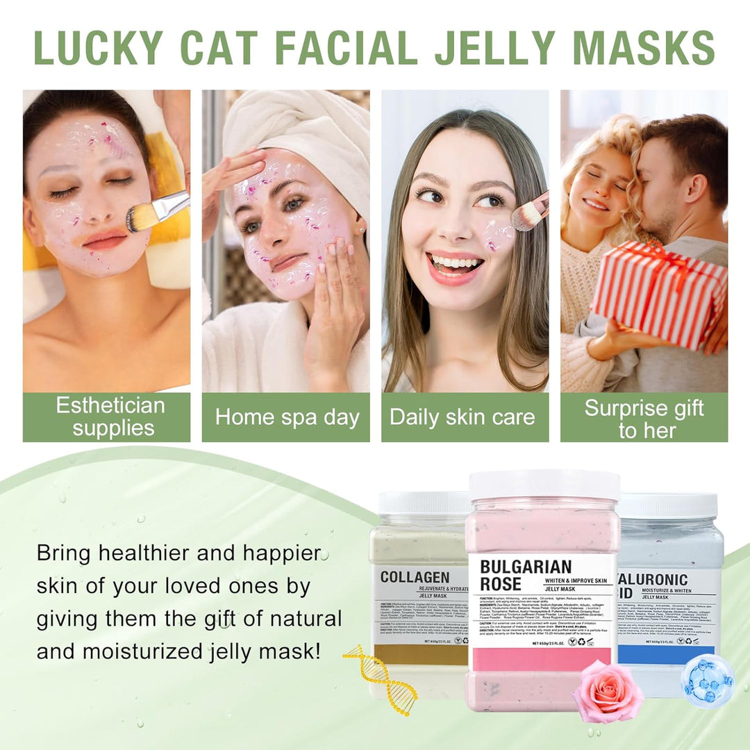 LUCKY CAT Mascarilla de gelatina profesional para tratamientos faci...