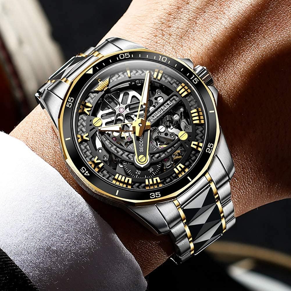 OLEVS Reloj cronógrafo de acero inoxidable impermeable para hombre